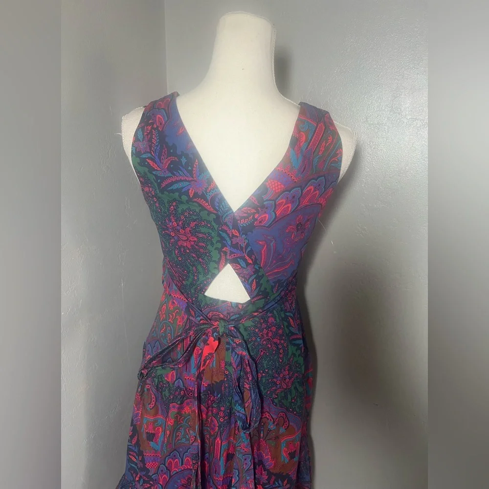 J. Crew Vibrant Purple and Pink Midi Dress size 4